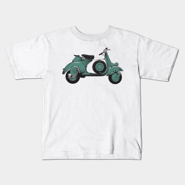 Vespa 125 "Six Days" Kids T-Shirt by kindacoolbutnotreally